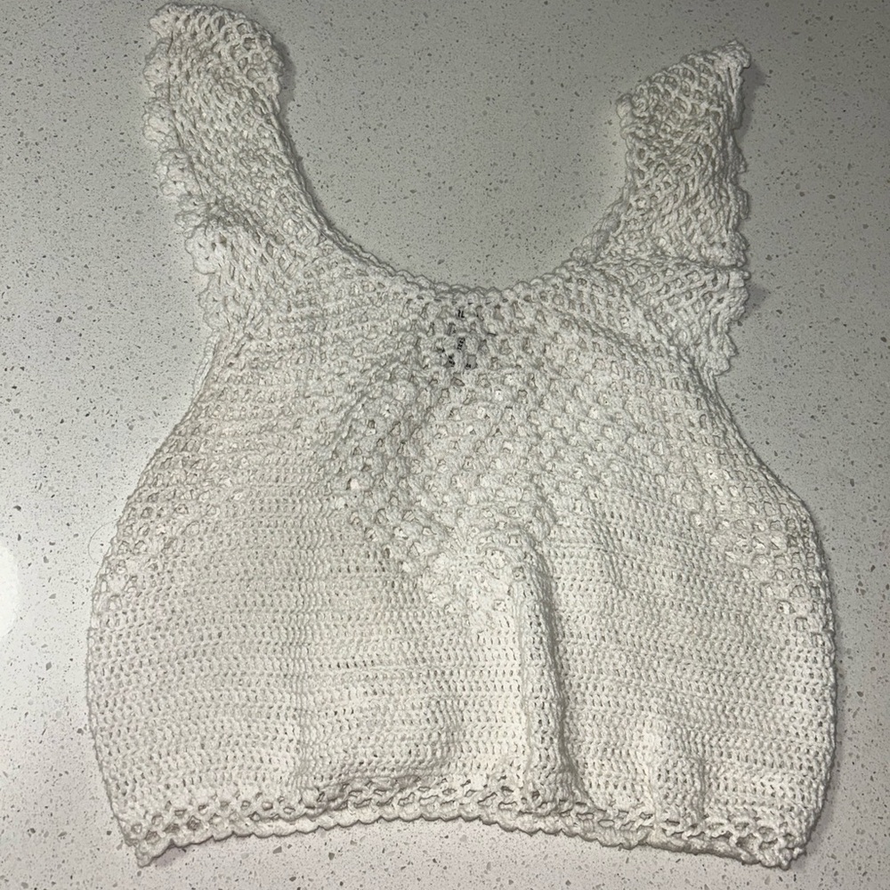 Forever 21 Ivory Crochet Crop Top